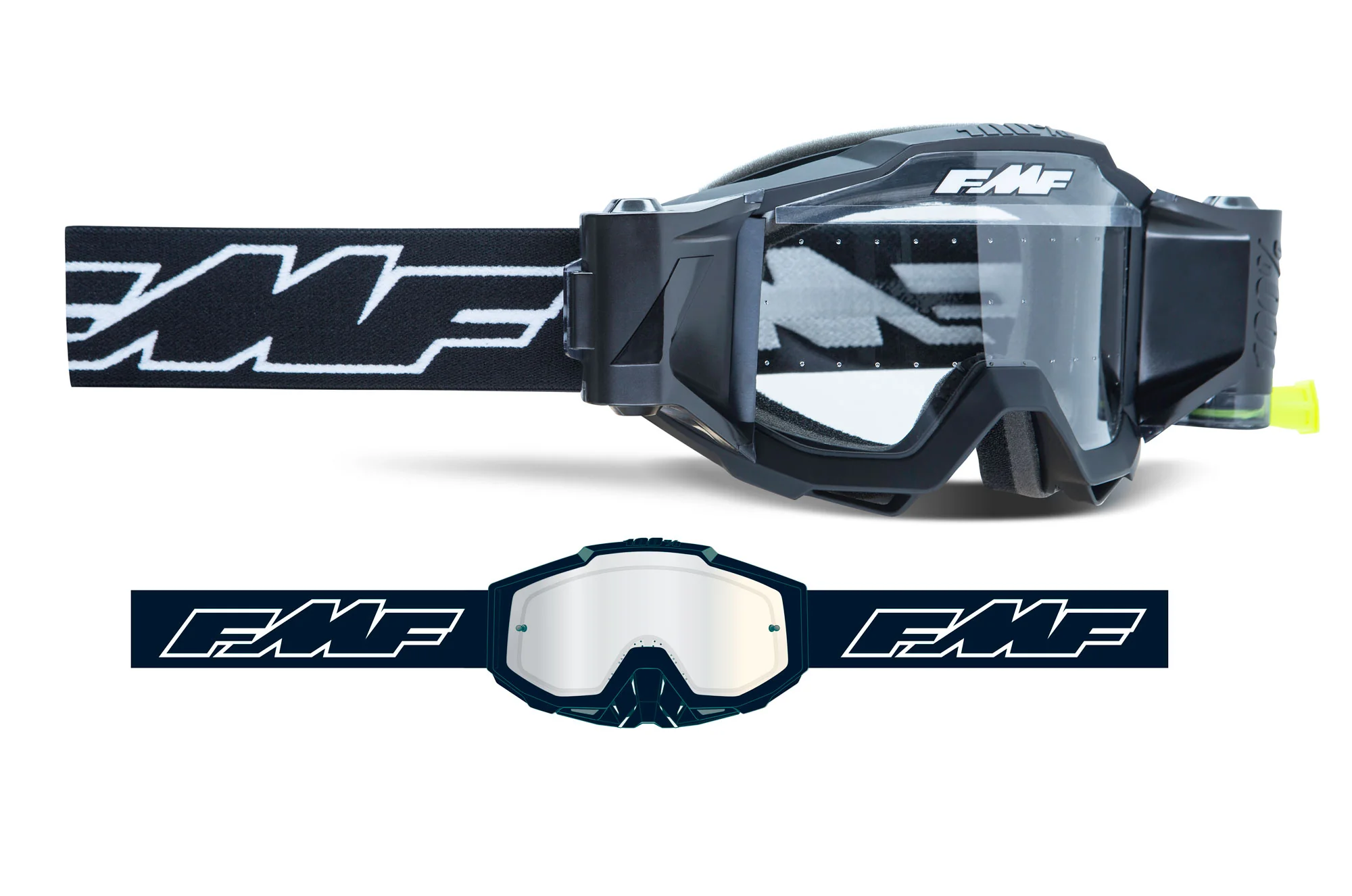 FMF POWERBOMB YOUTH Film System Clear Goggle - Image 3